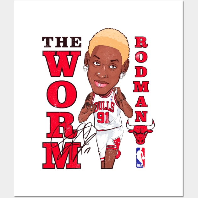 Vintage Dennis Rodman The Worm Wall Art by portraiteam